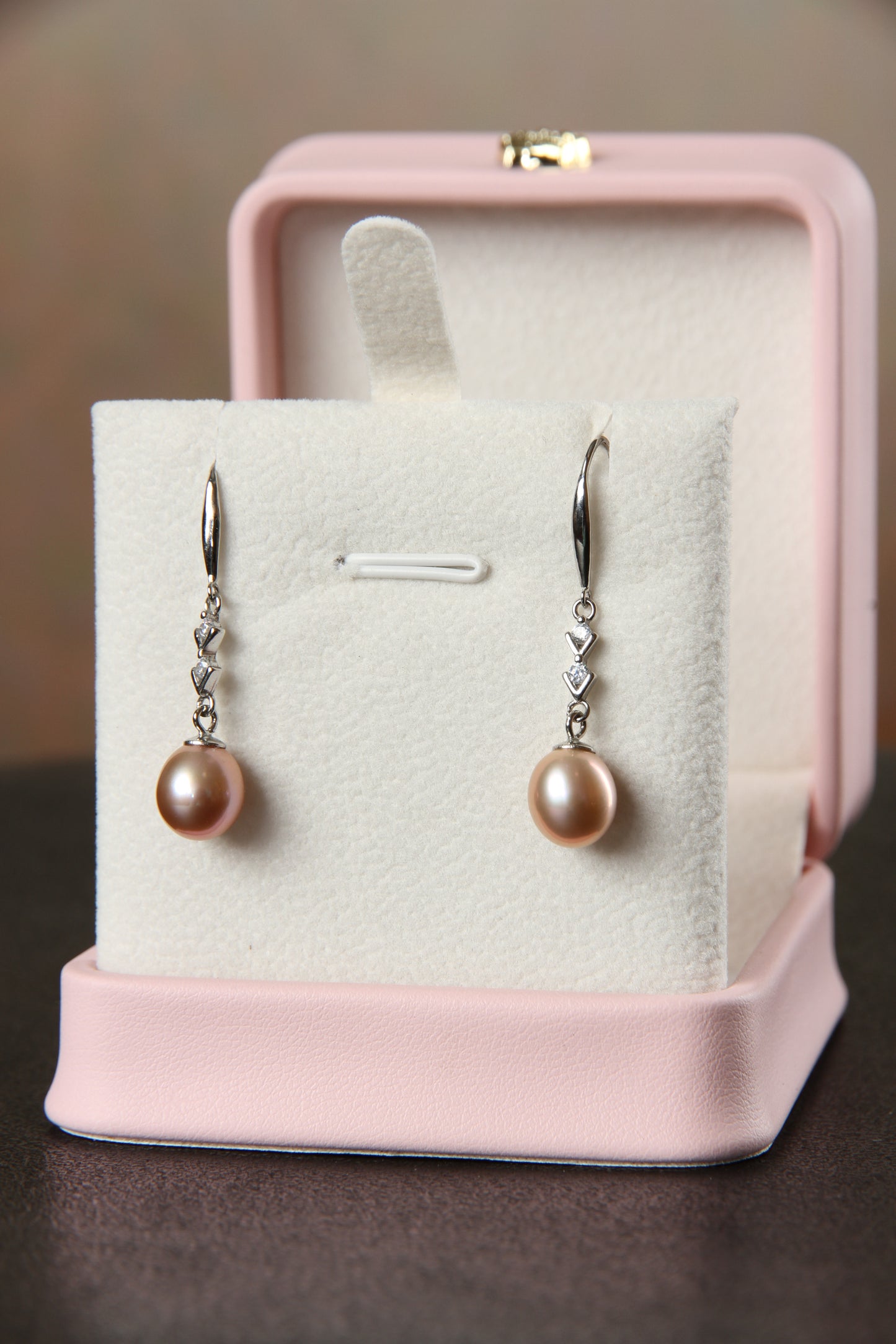 Sterling Silver Cultural Freshwater Pearl Lavender Dangling Drop Earrings