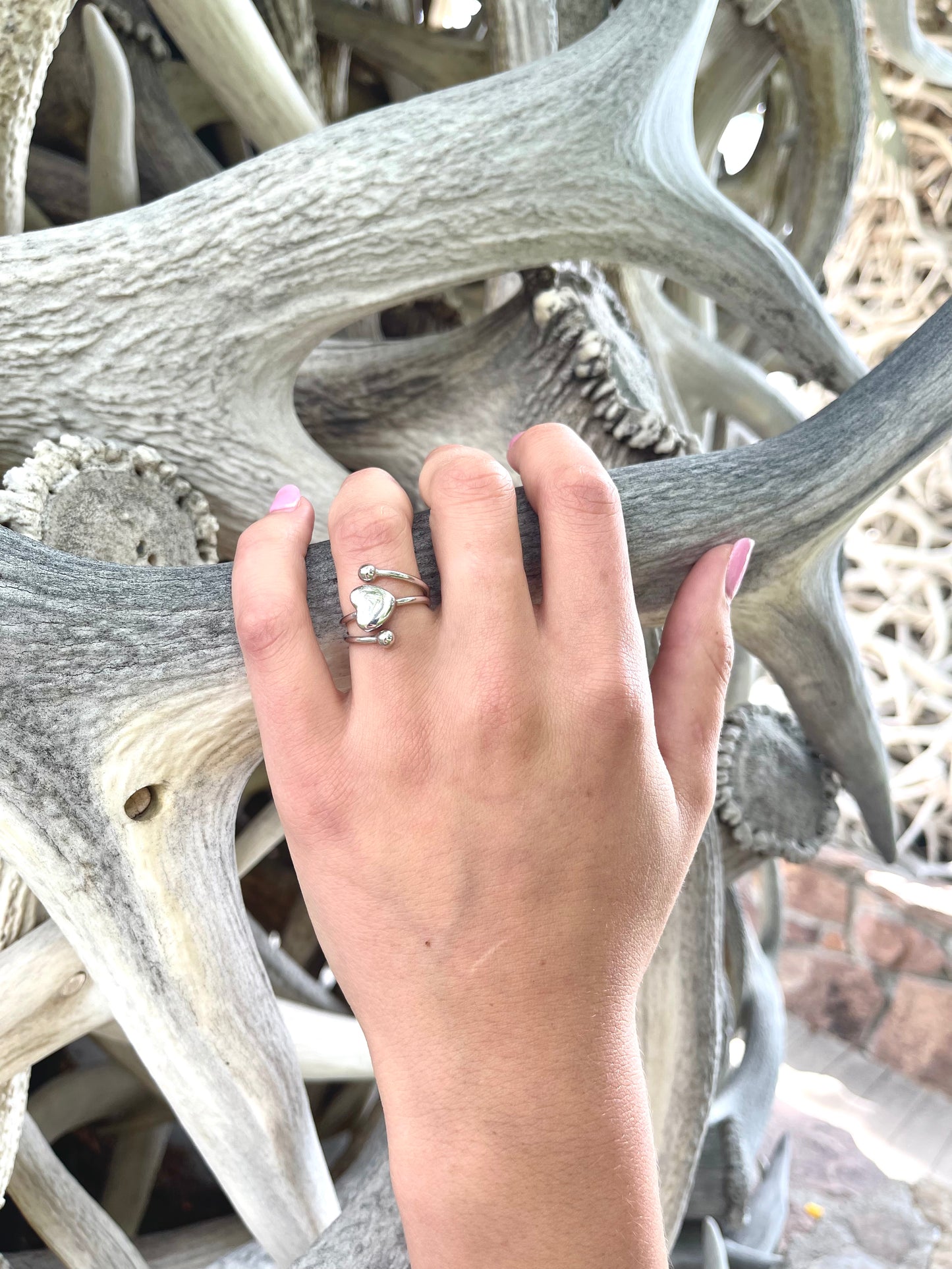 Sweet Heart Open Ring in Sterling Silver