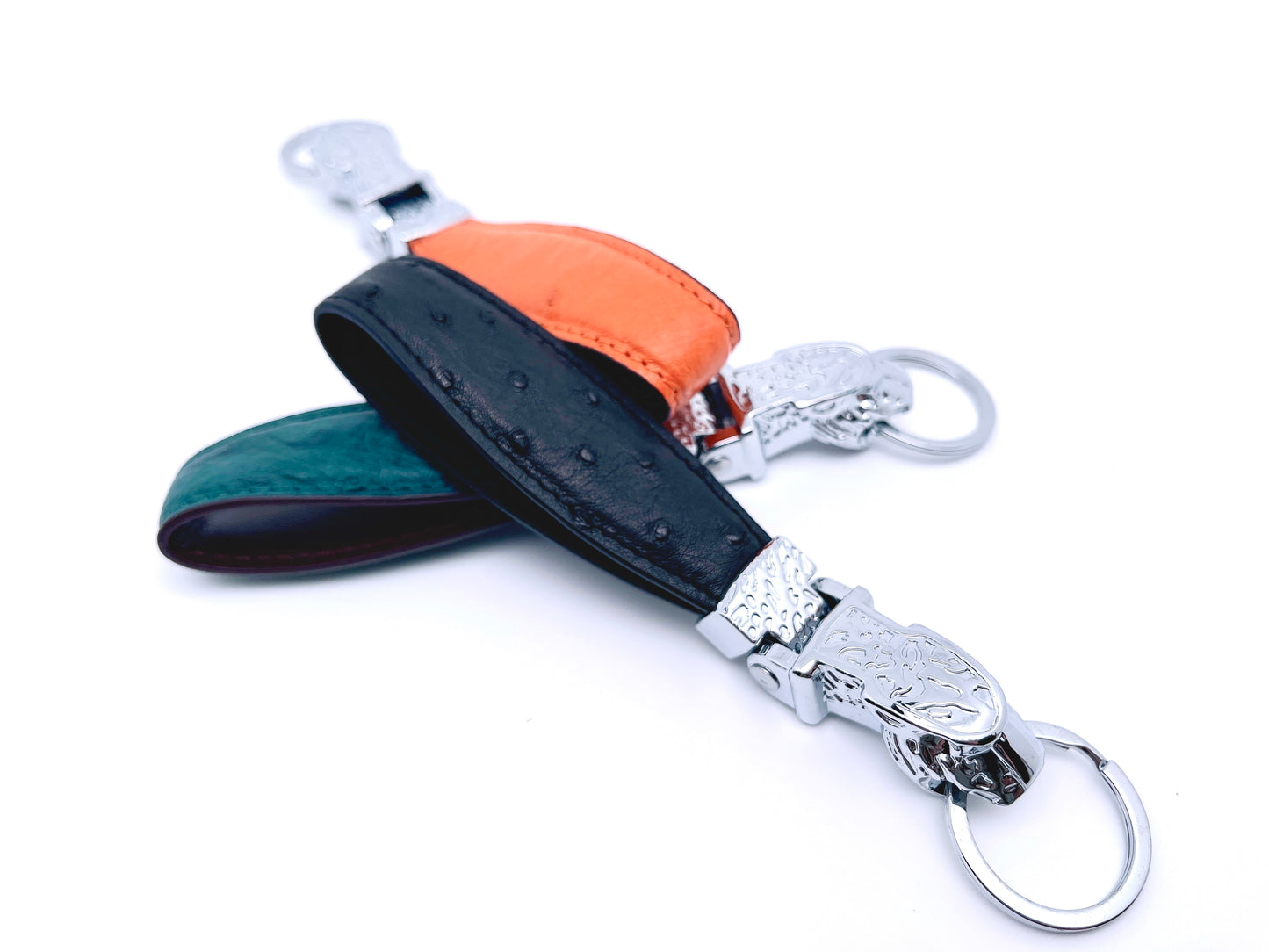 Ostrich skin keychain