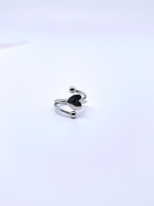 Sweet Heart Open Ring in Sterling Silver