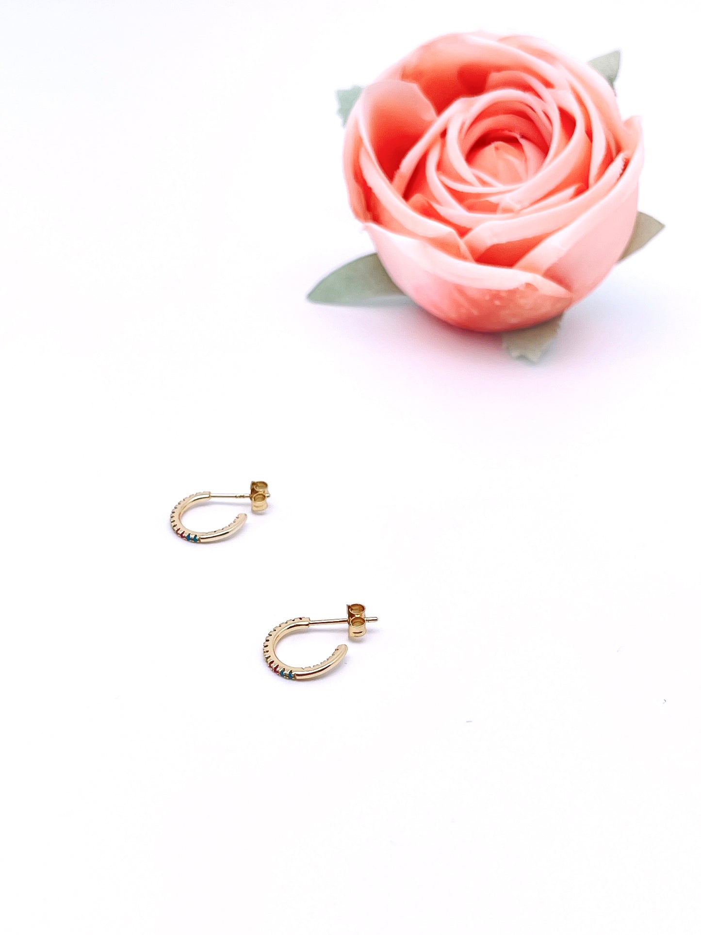 Rainbow Hoop Earrings