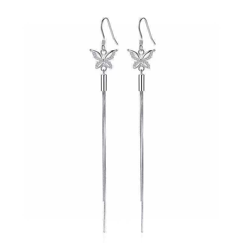 Petite Butterfly Tassel Earrings