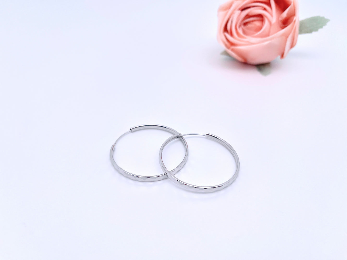 Big O Hoop Sparkle Endless Earrings in Sterling Silver