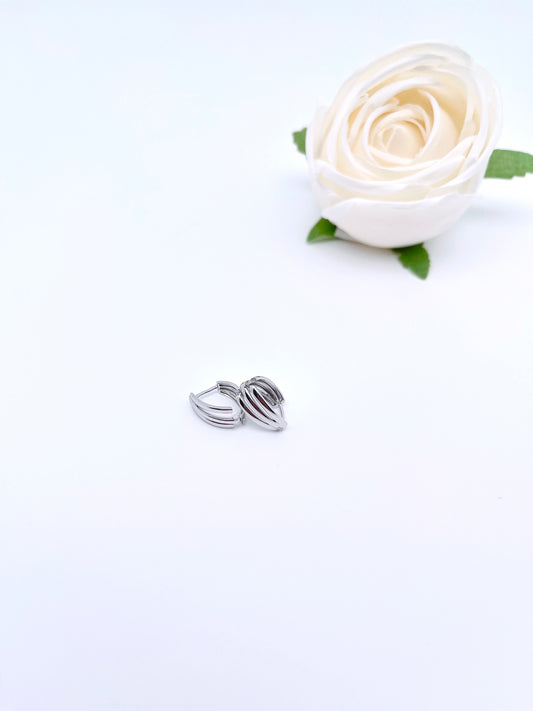 Small Triple Hoop Earrings in Sterling Silver