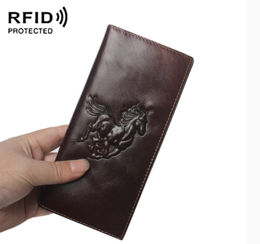 Natural Grain-mark Leather Wallets