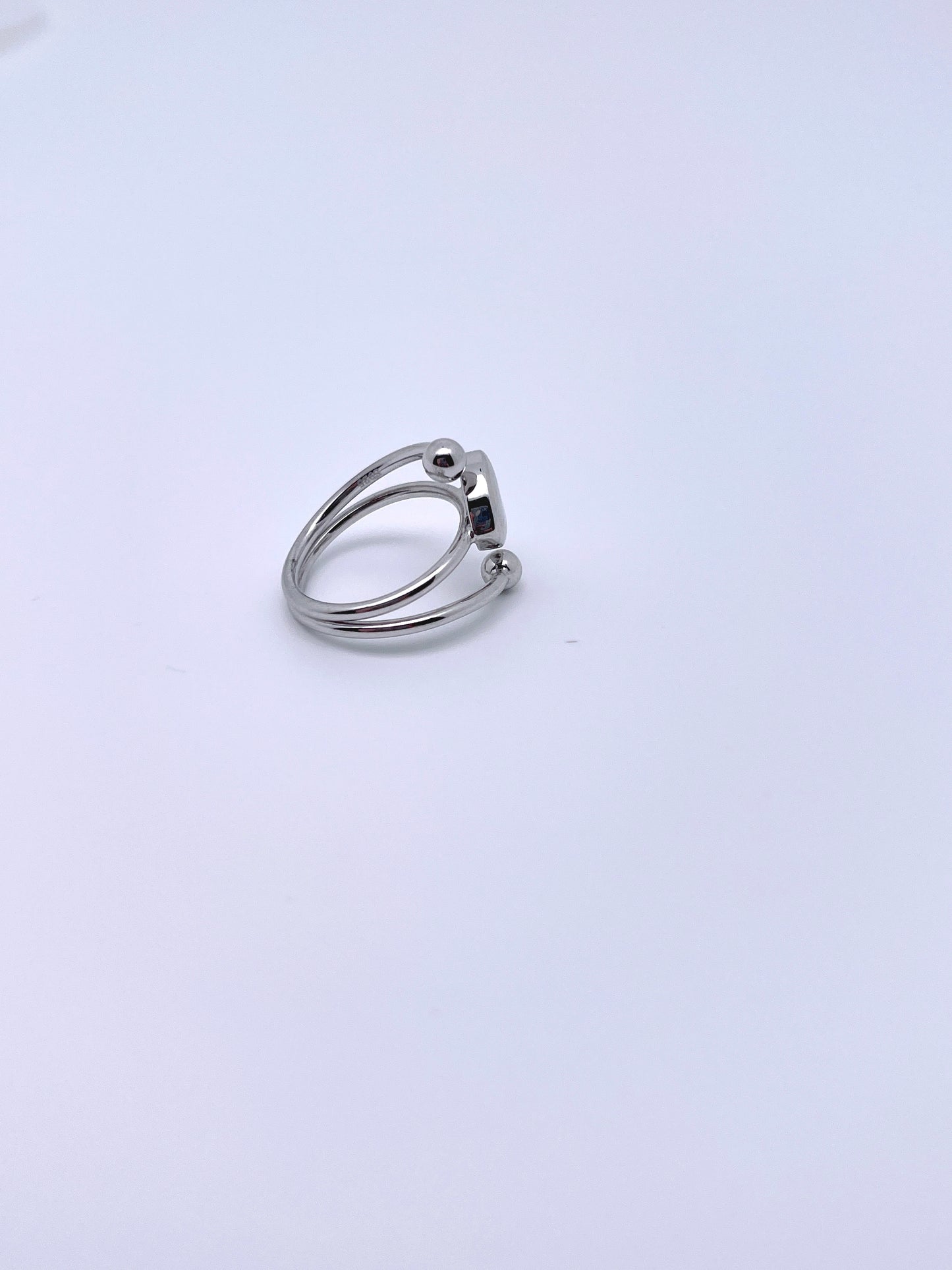 Sweet Heart Open Ring in Sterling Silver
