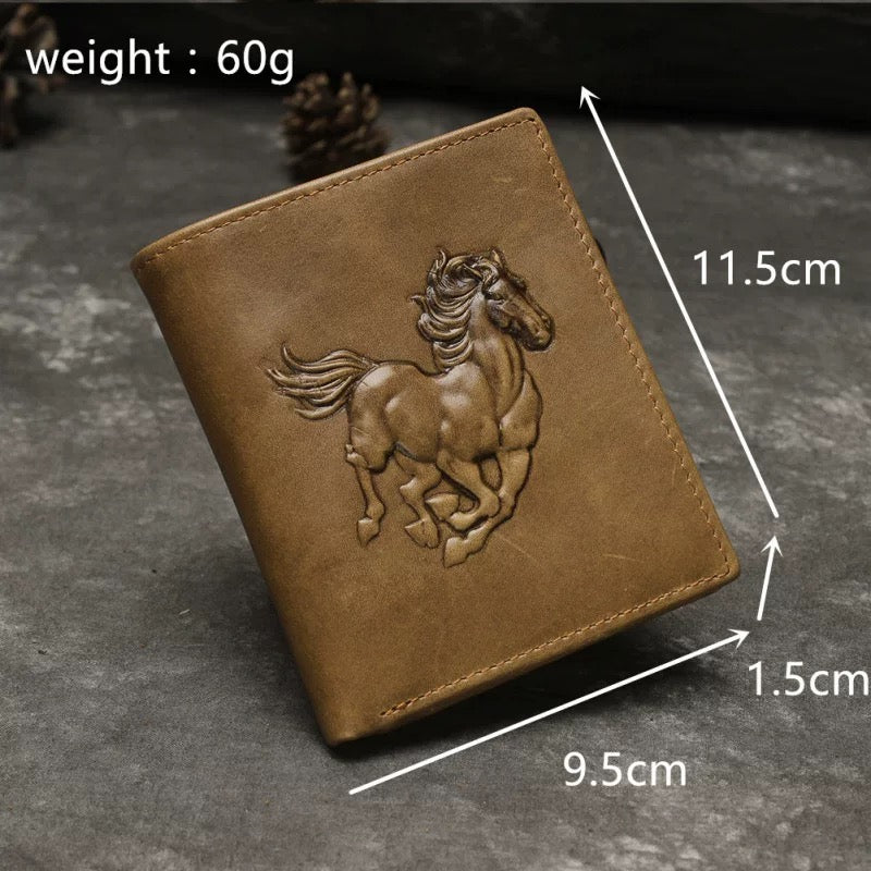 Natural Grain-mark Leather Wallet