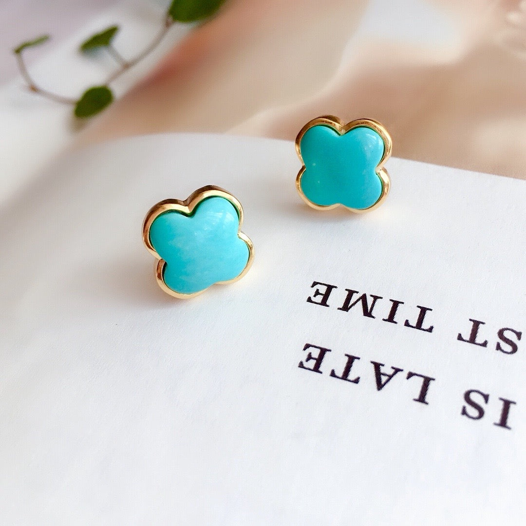 Clover Turquoise Studs