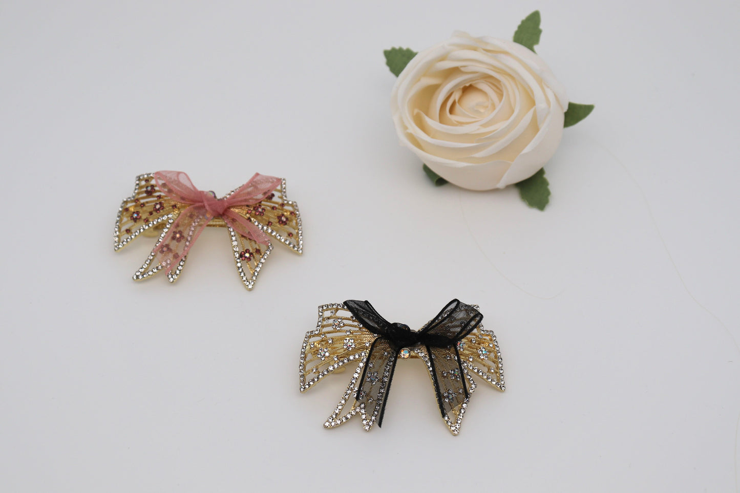 Ribbon Metallic Hair Barrette