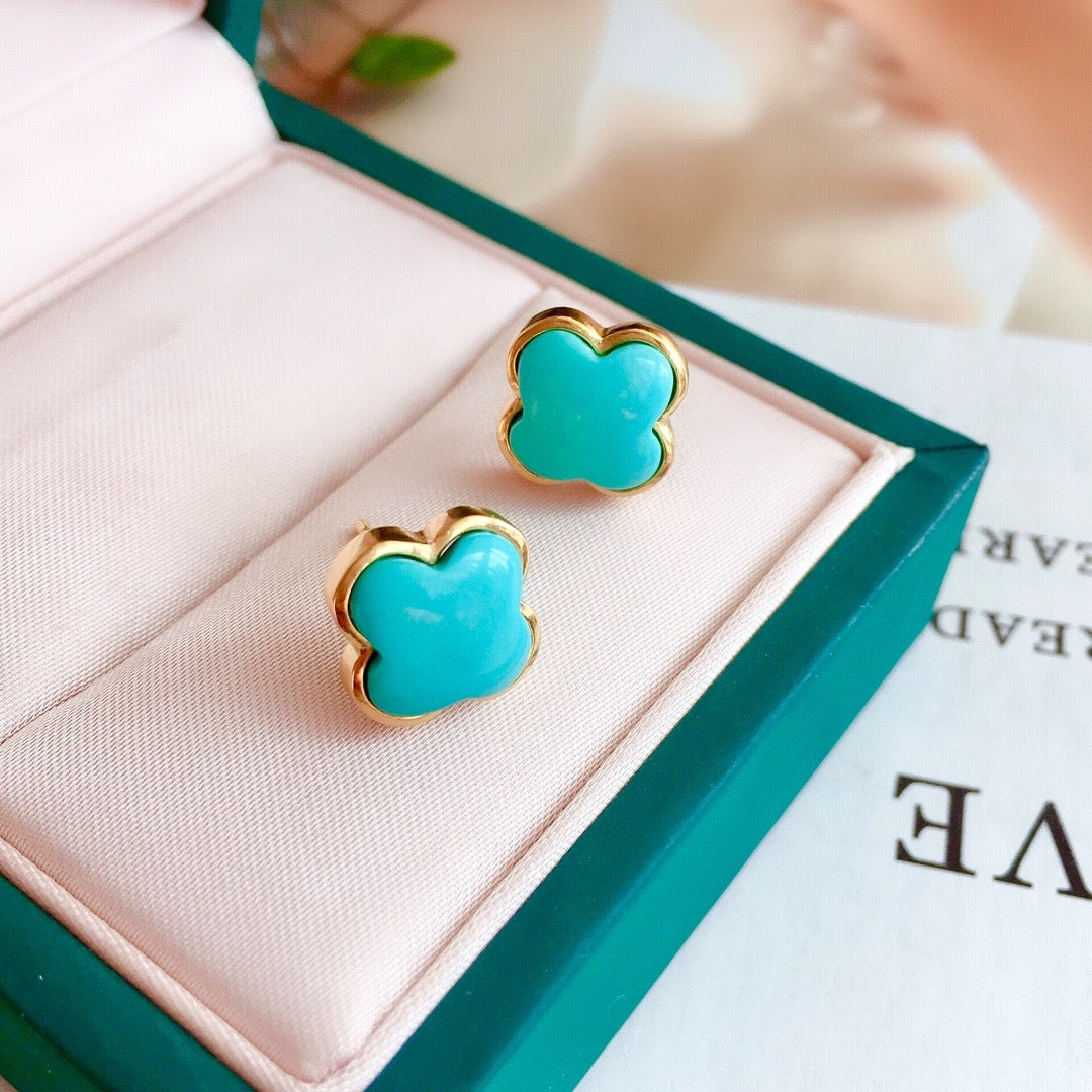 Clover Turquoise Studs