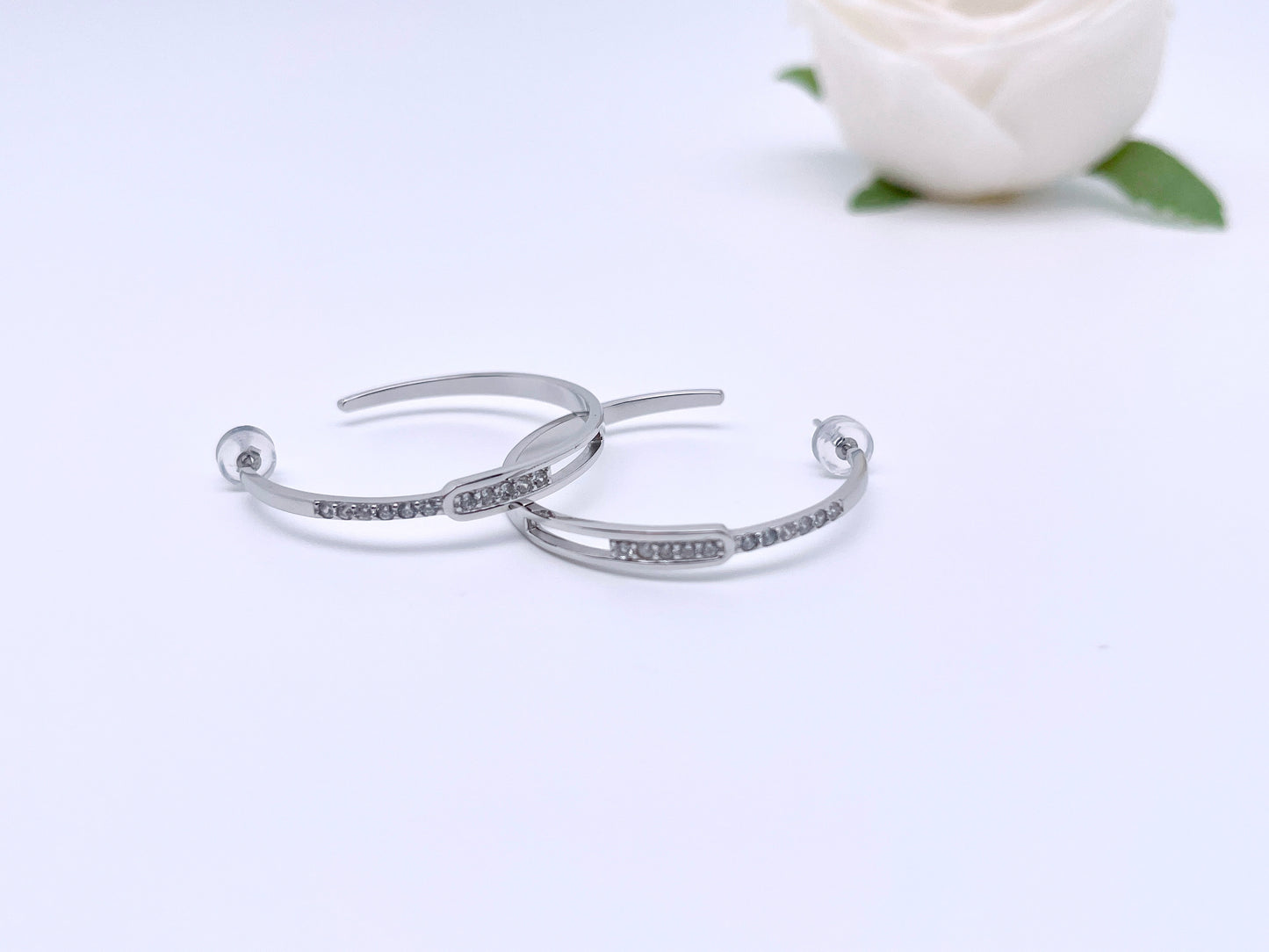 Big O Hoop Luna Earrings in Sterling Silver