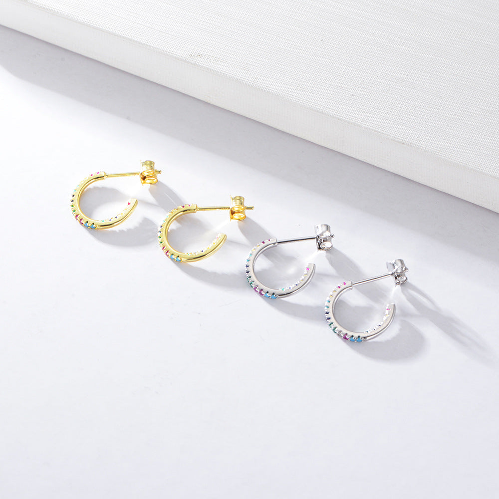 Rainbow Hoop Earrings