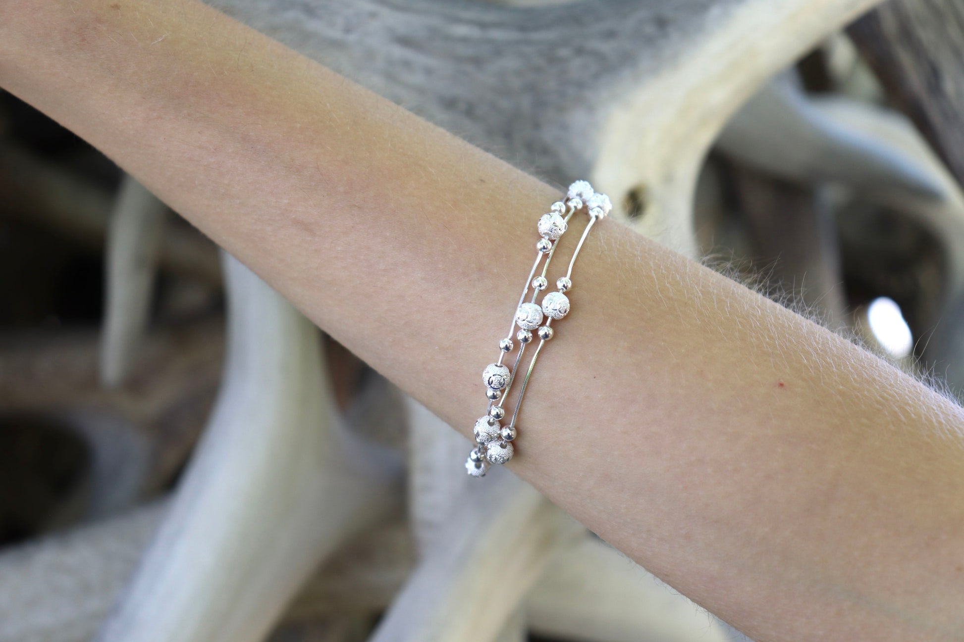 Silver Beaded Bracelet