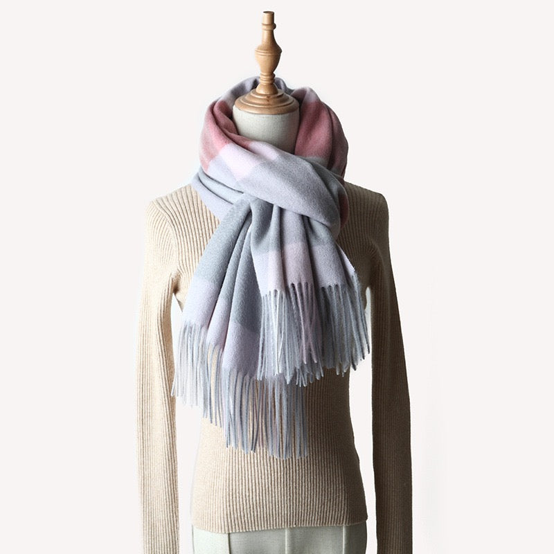 Tri-color Square Cashmere Scarves