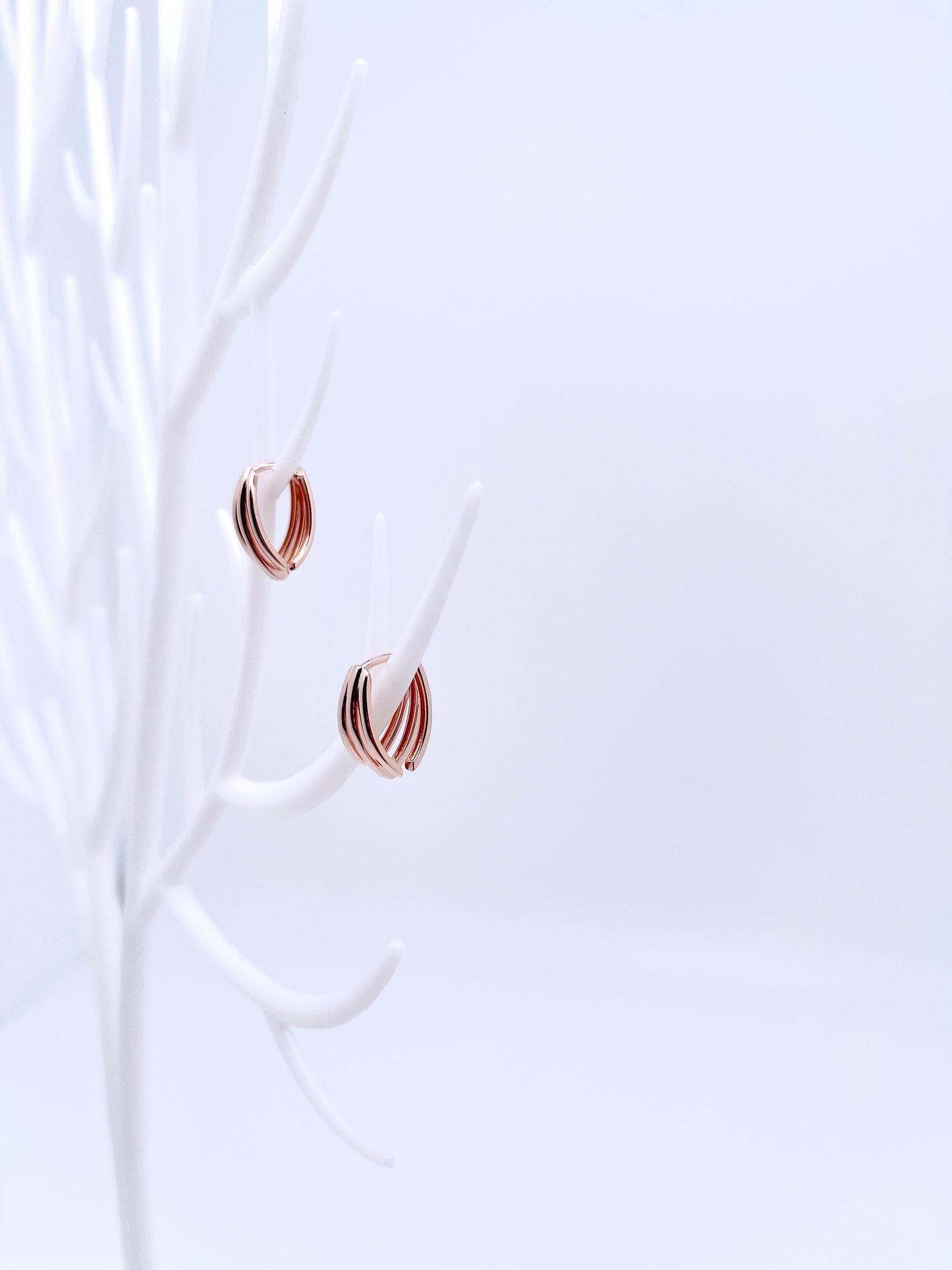 Small Triple Hoop Earrings in Sterling Silver