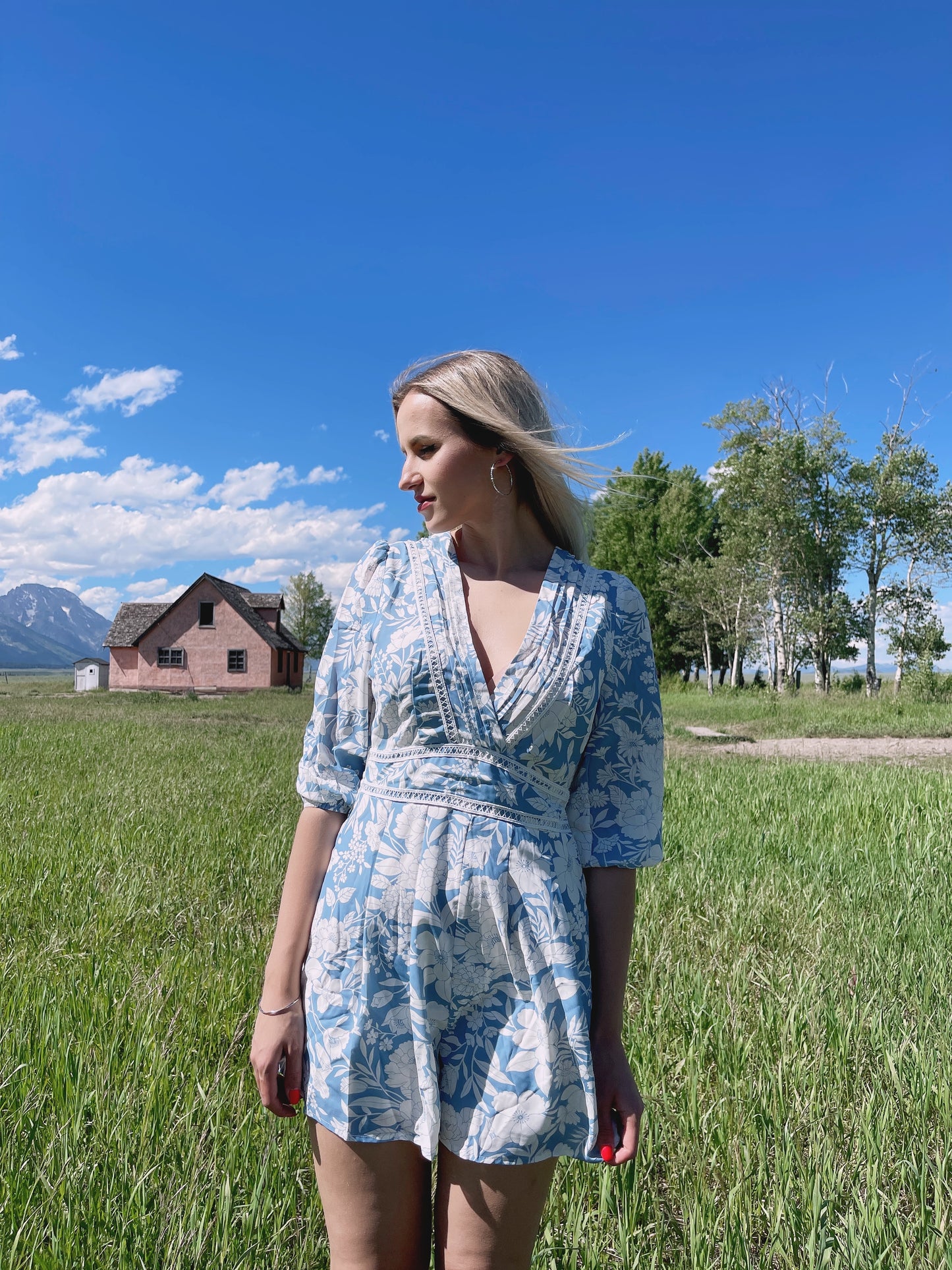 The Blue Floral Romper