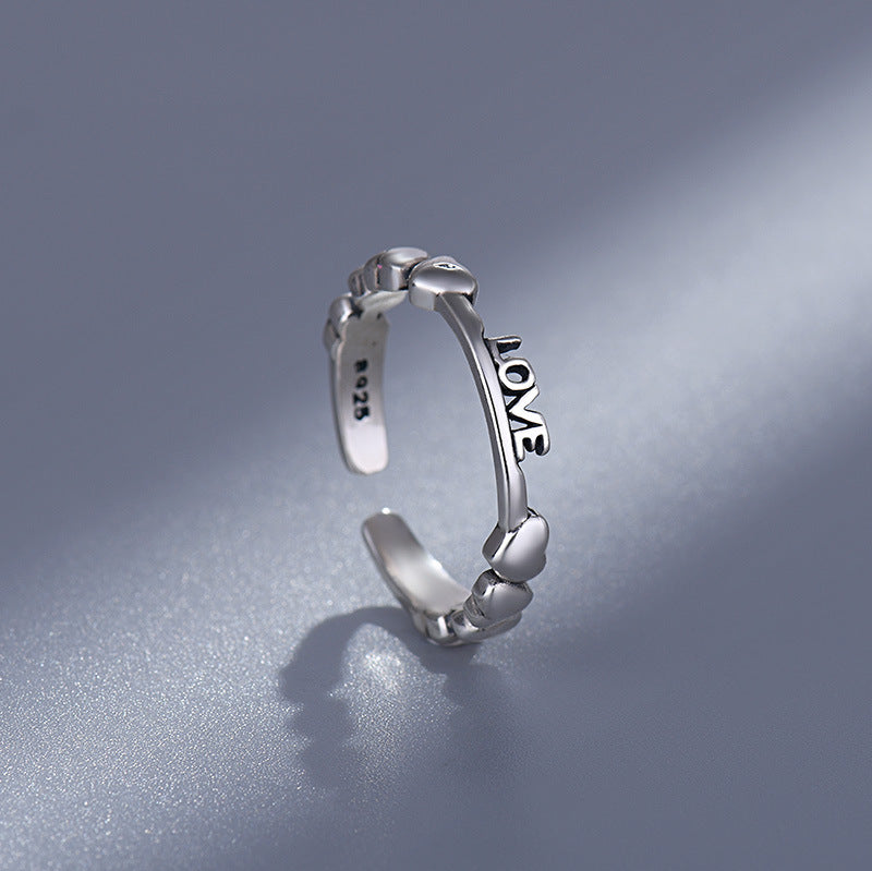 Open ring with heart shape
