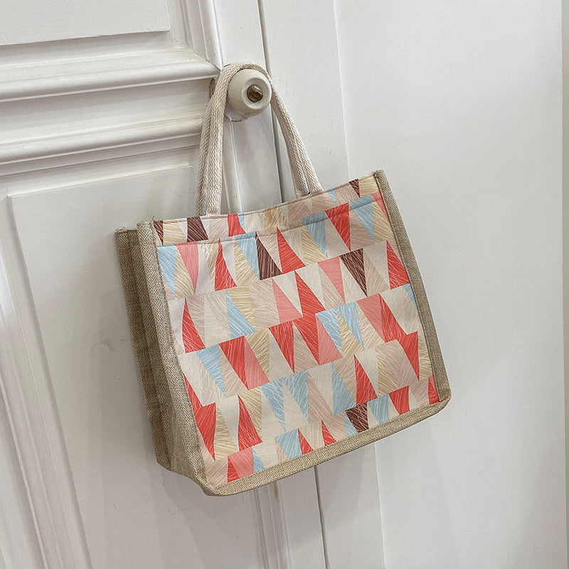 Large Tartan Linen Tote