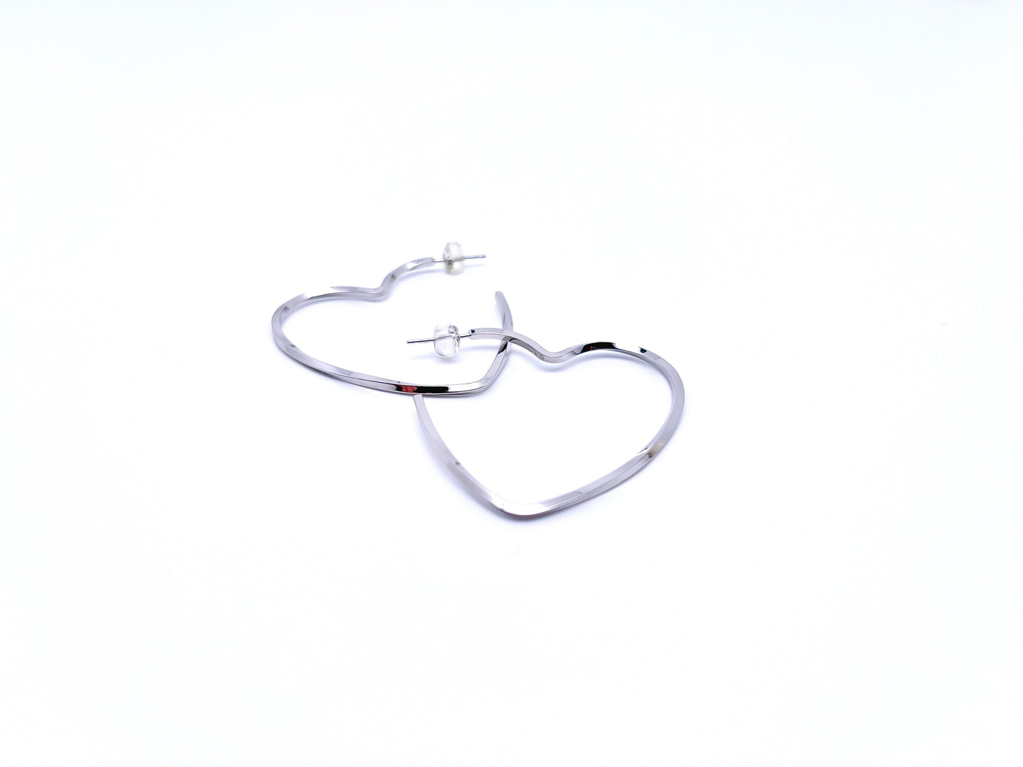 Big O Hoop Heart Earrings