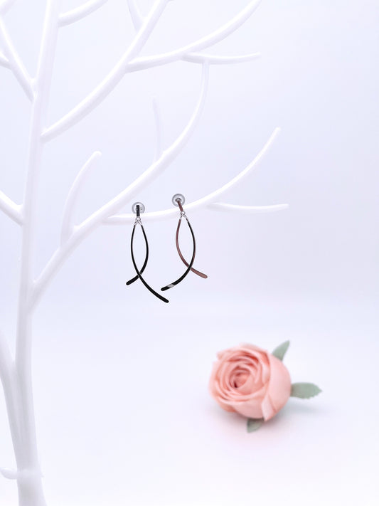 Cross Chain Earrings