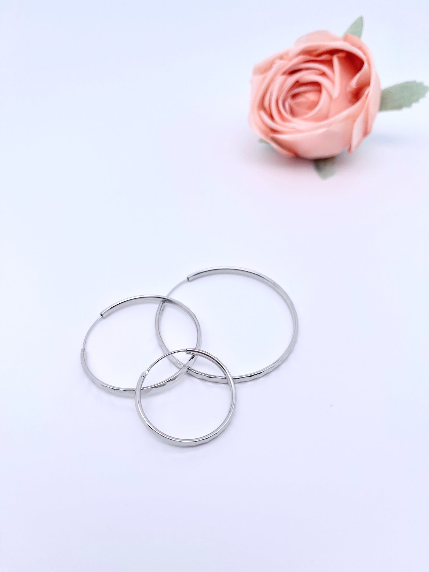Big O Hoop Sparkle Endless Earrings in Sterling Silver