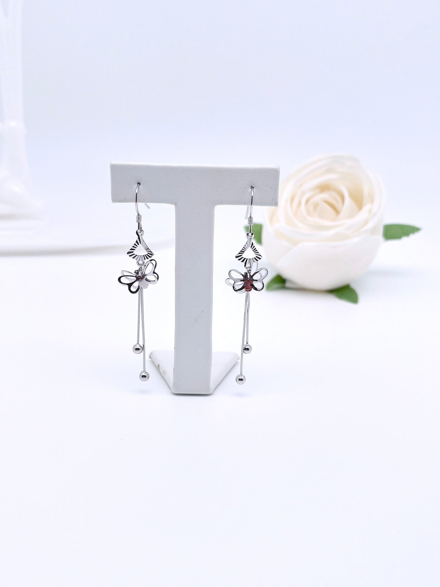 Dainty Butterfly Dangle Earrings