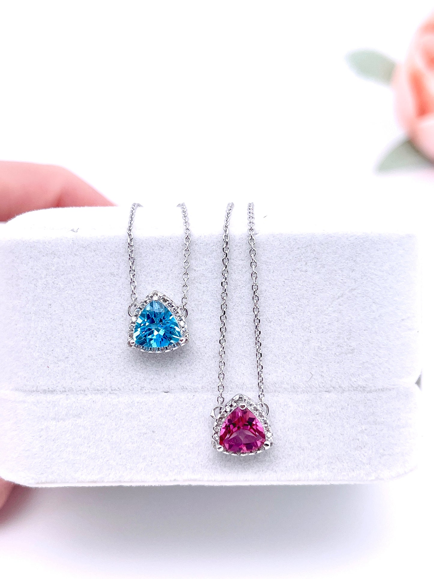 Triangle Pendants in Topaz