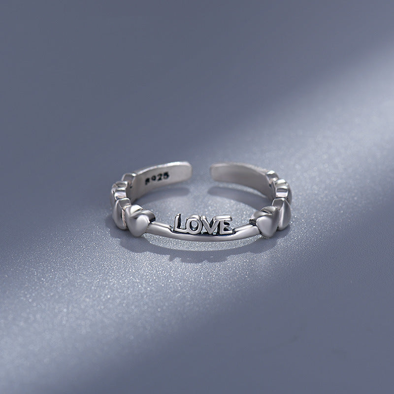 Open ring with heart shape