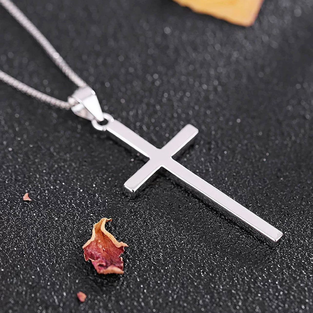 Women's high polish cross pendant