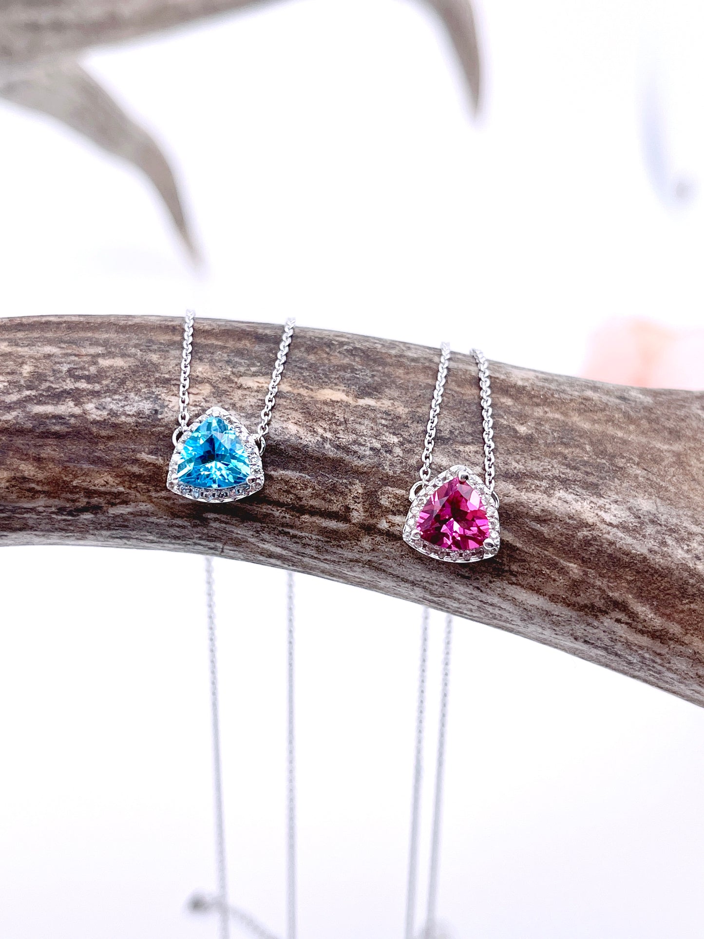 Triangle Pendants in Topaz