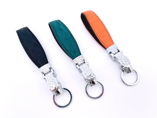 Ostrich skin keychain