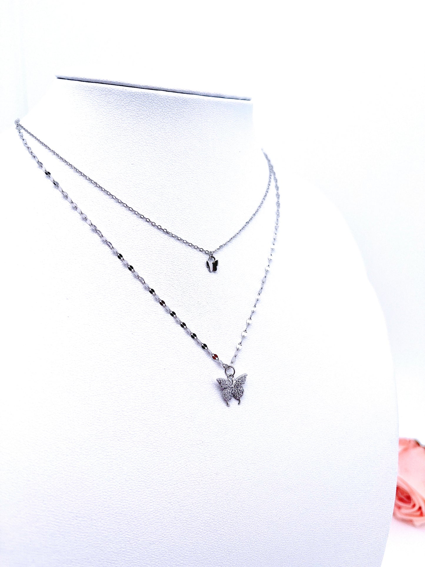 Double Butterfly Necklaces