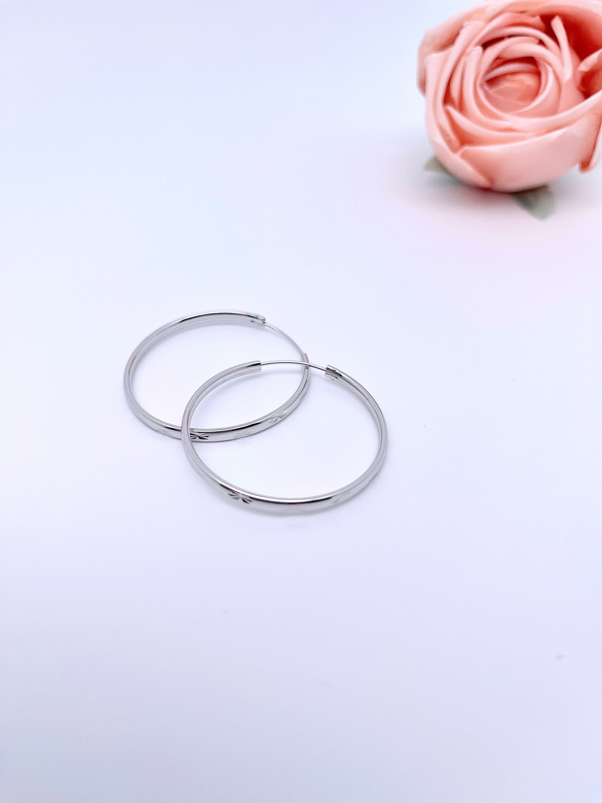 Big O Hoop Combined Endless Earrings in Sterling Silver