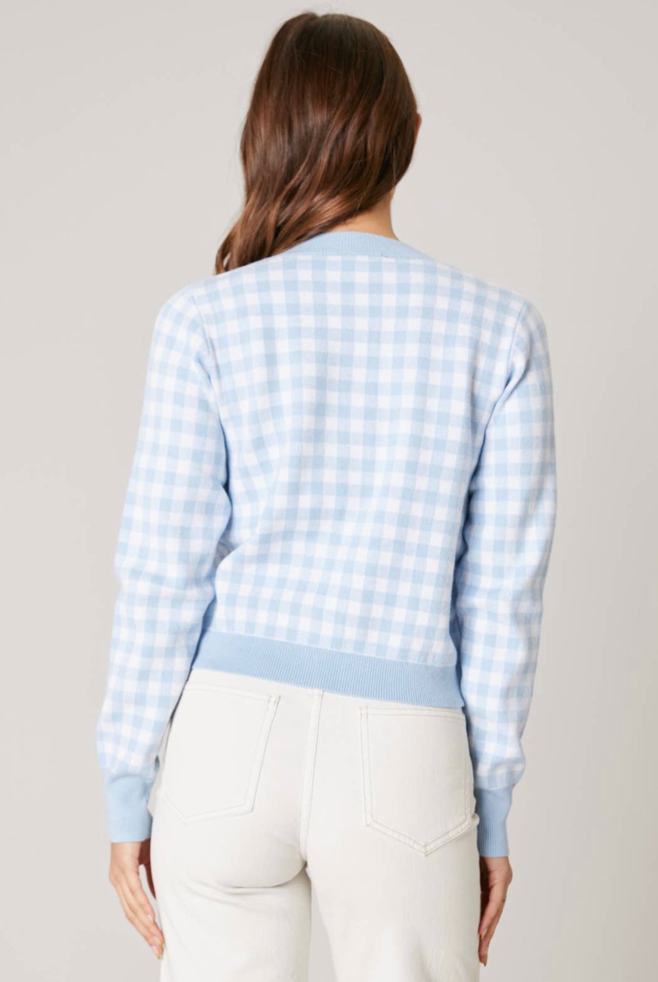 Dominika Gingham Cardigan Sweater