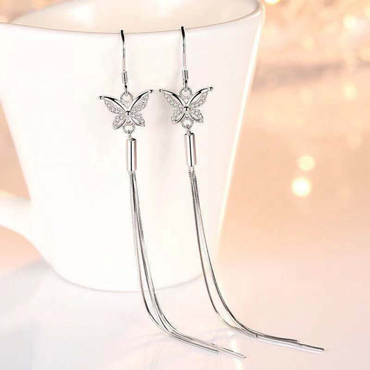 Petite Butterfly Tassel Earrings