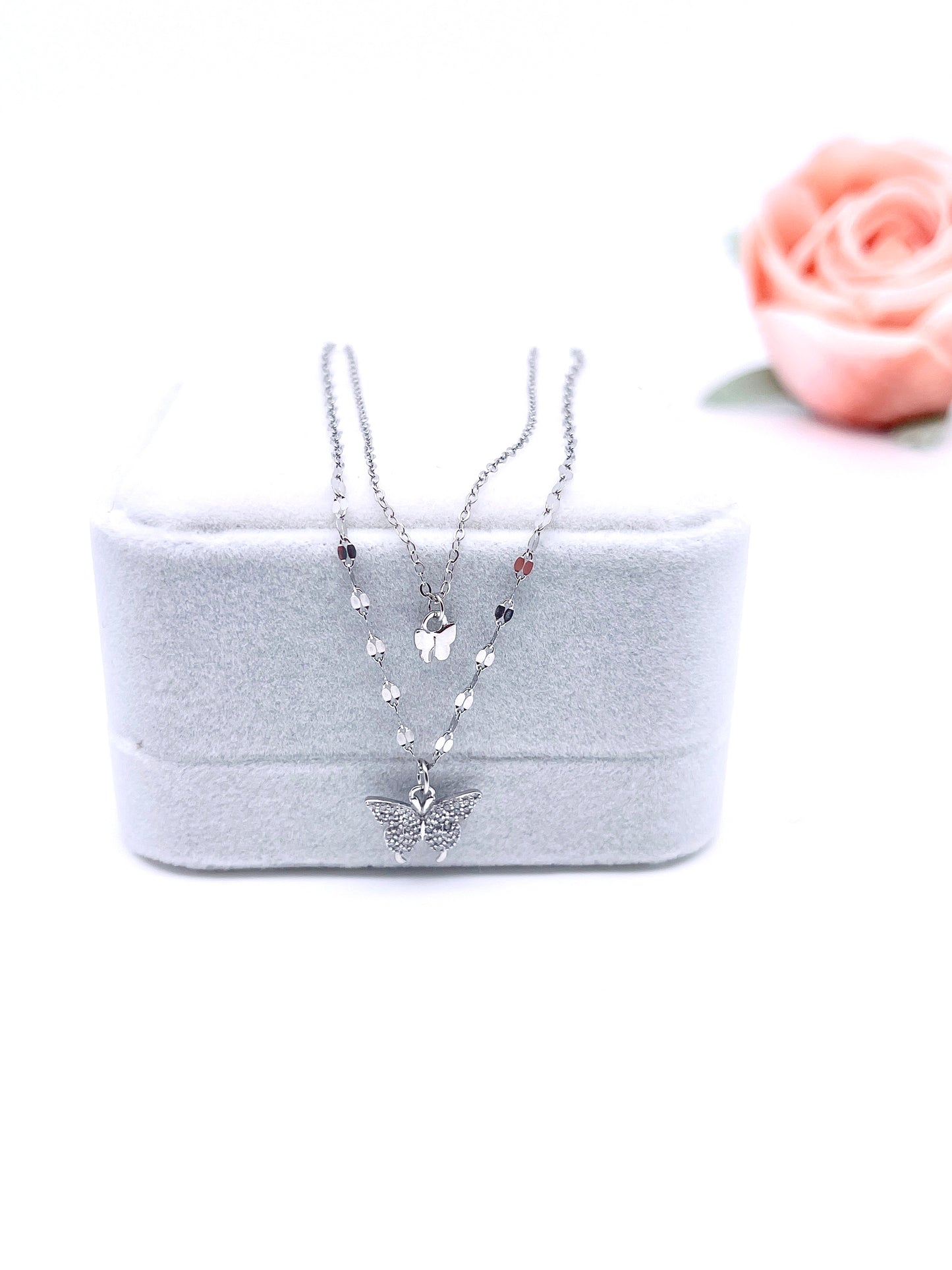 Double Butterfly Necklaces
