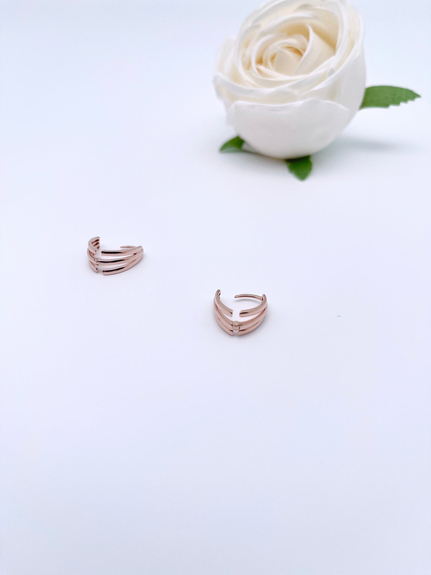 Small Triple Hoop Earrings in Sterling Silver
