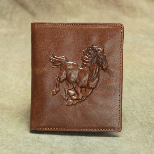 Natural Grain-mark Leather Wallet