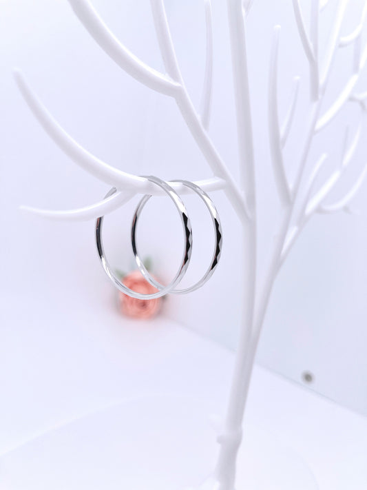 Big O Hoop Sparkle Endless Earrings in Sterling Silver
