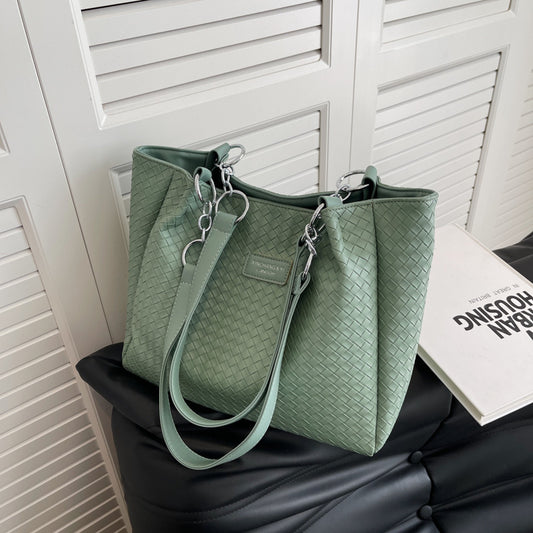 Large Woven Tote with Zipper