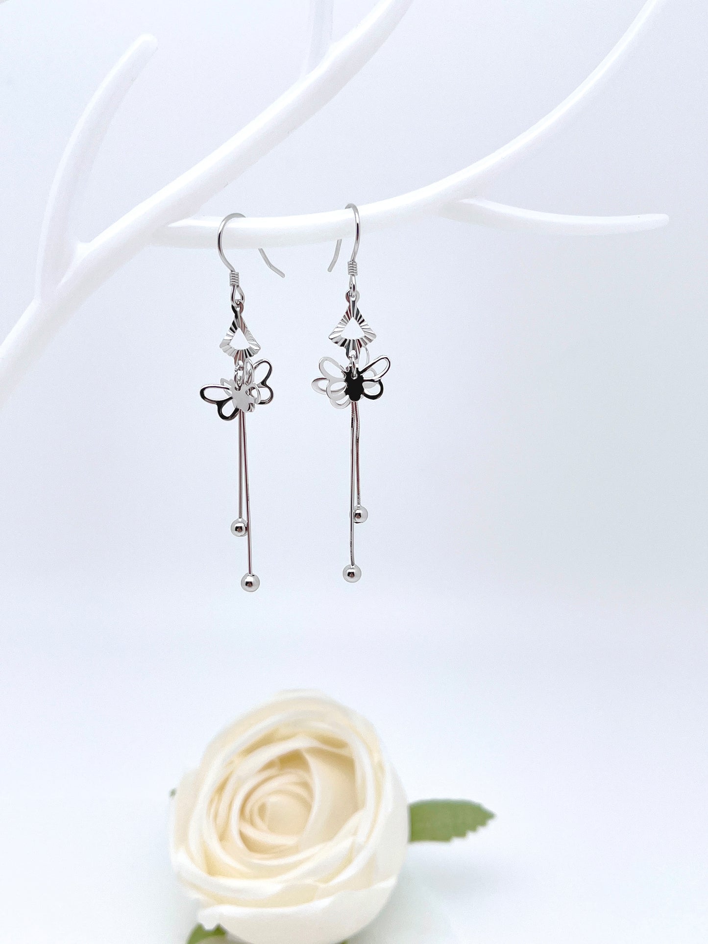 Dainty Butterfly Dangle Earrings