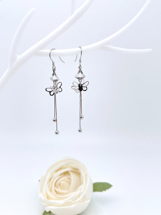Dainty Butterfly Dangle Earrings