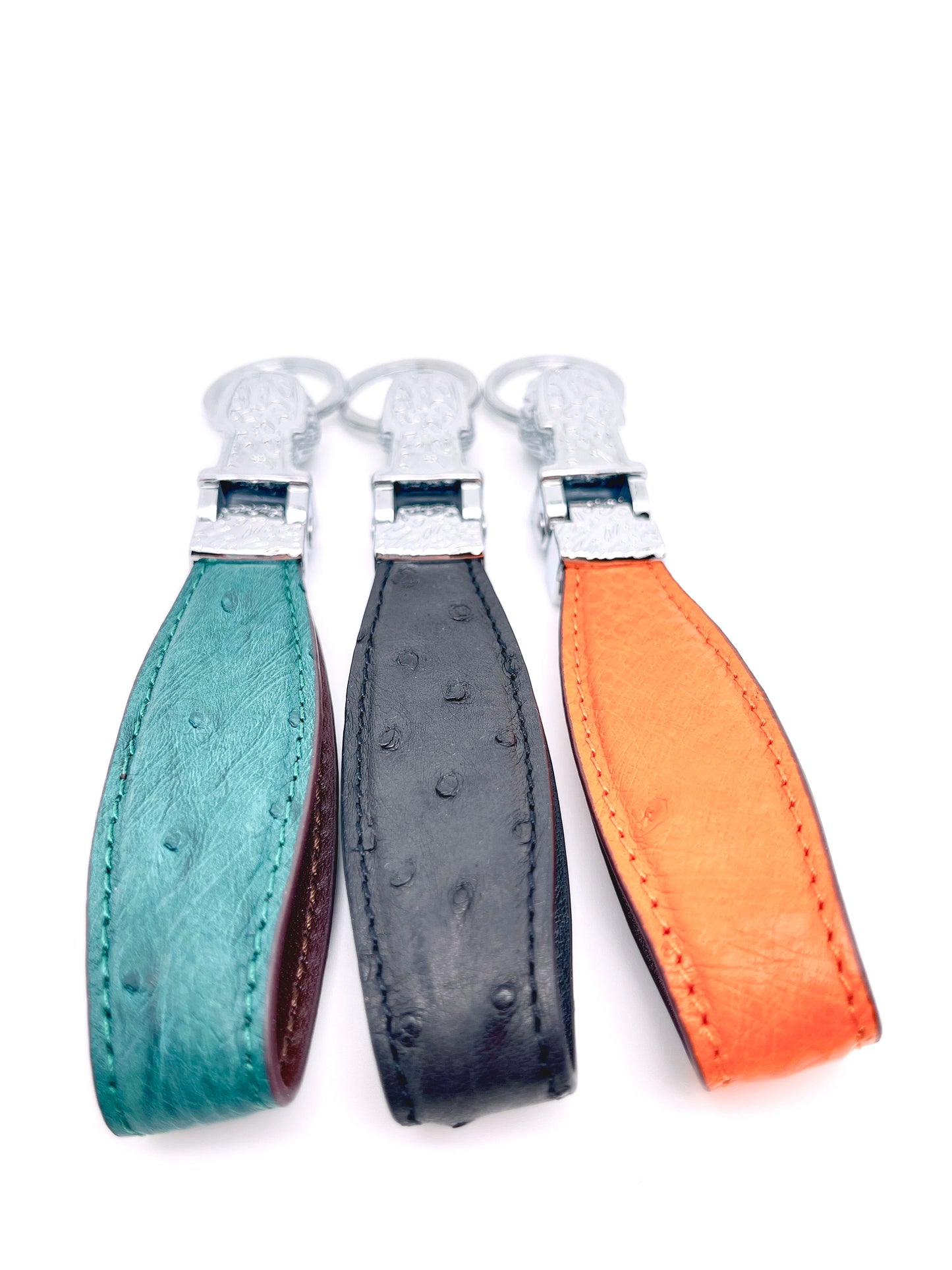 Ostrich skin keychain
