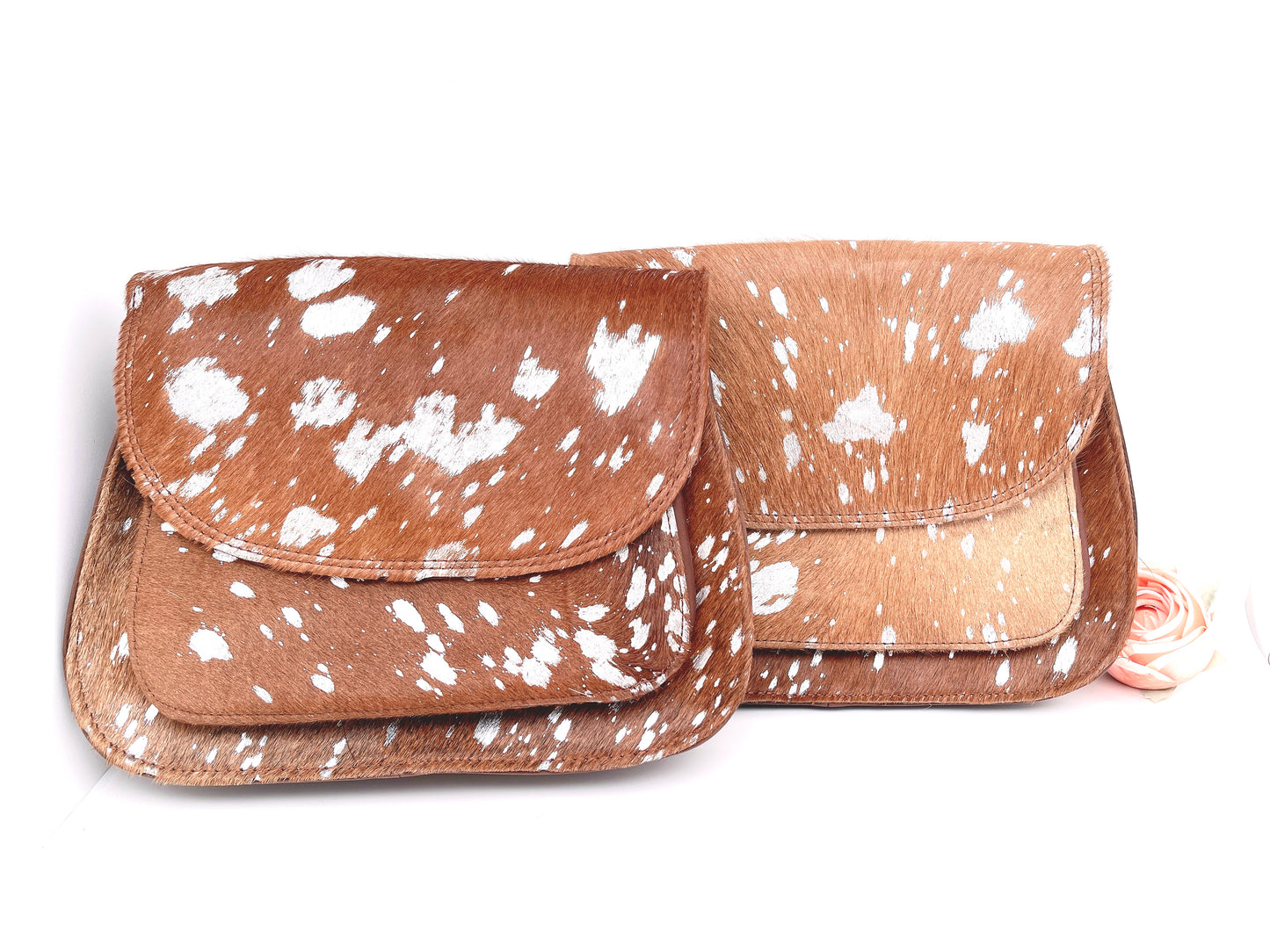Handmade Cowhide Mixed Print Bags