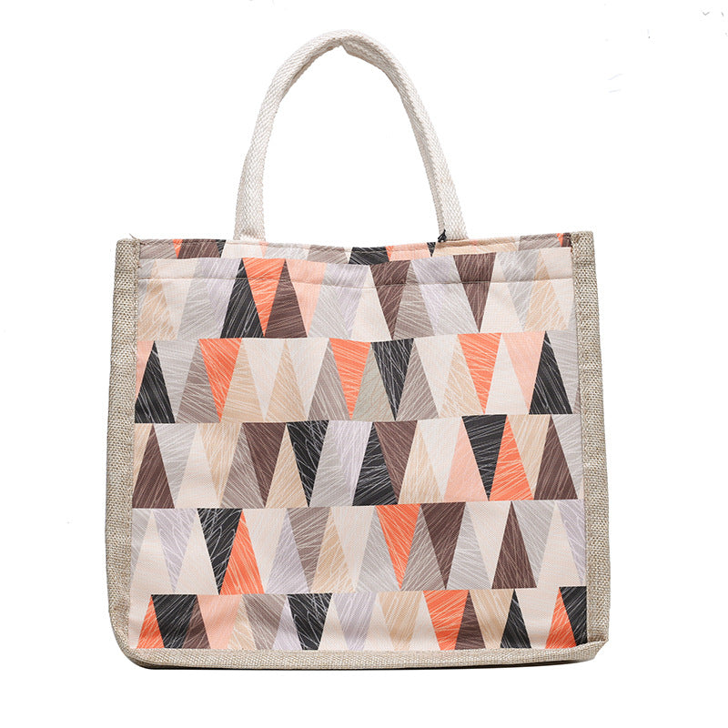 Large Tartan Linen Tote