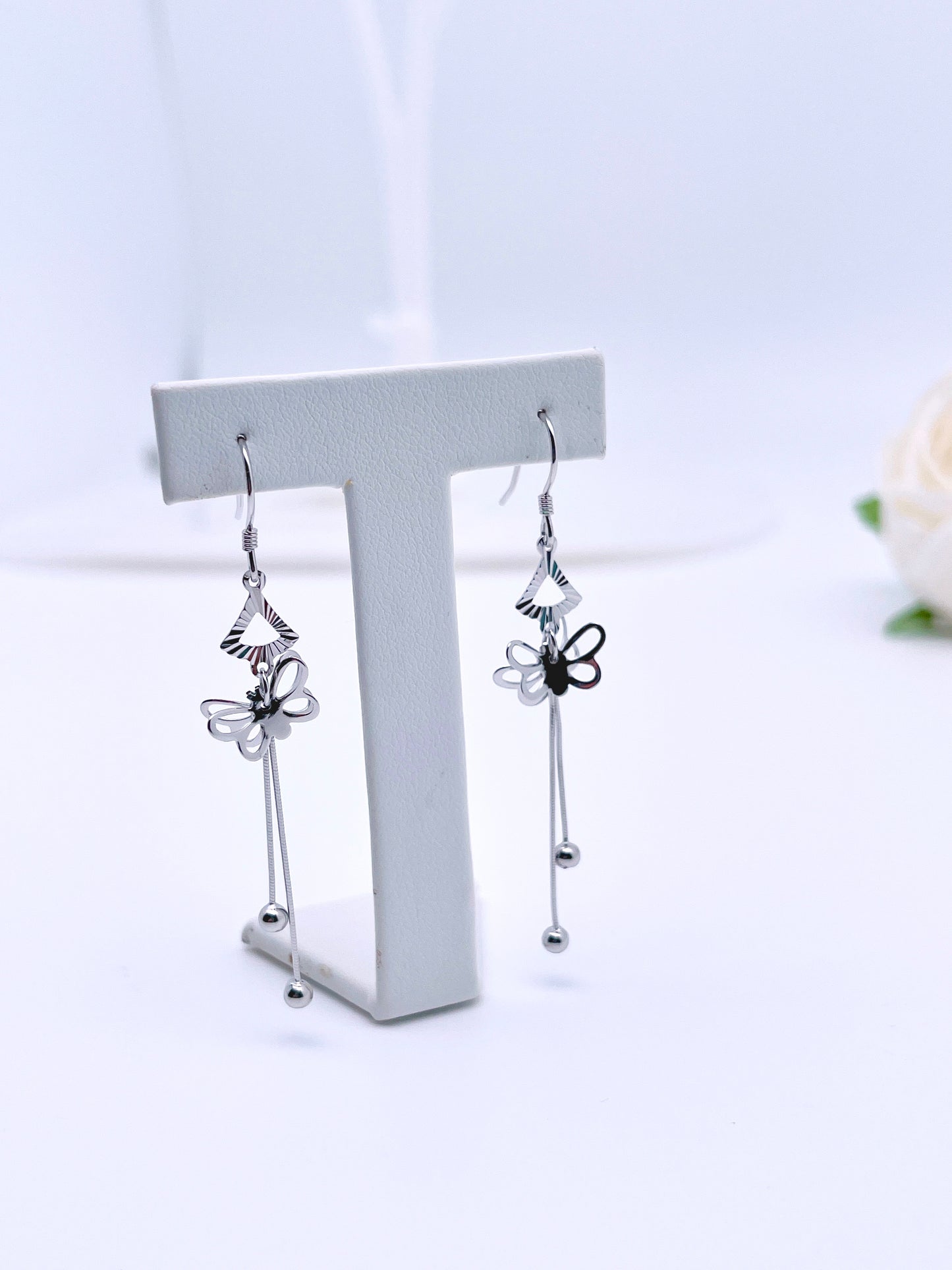 Dainty Butterfly Dangle Earrings