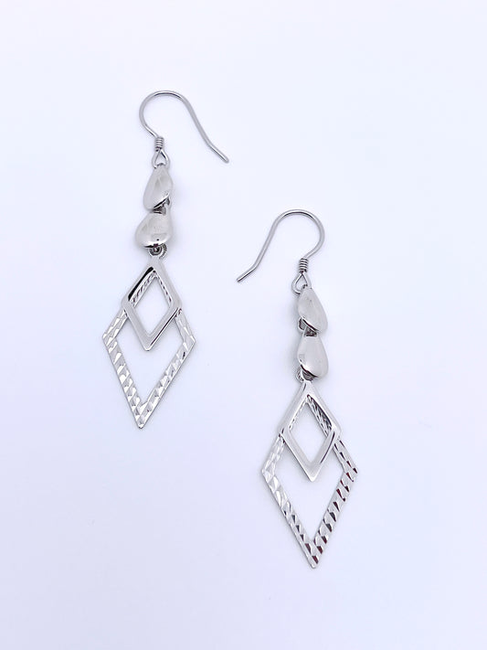 Diamond-shape Dangling Earrings