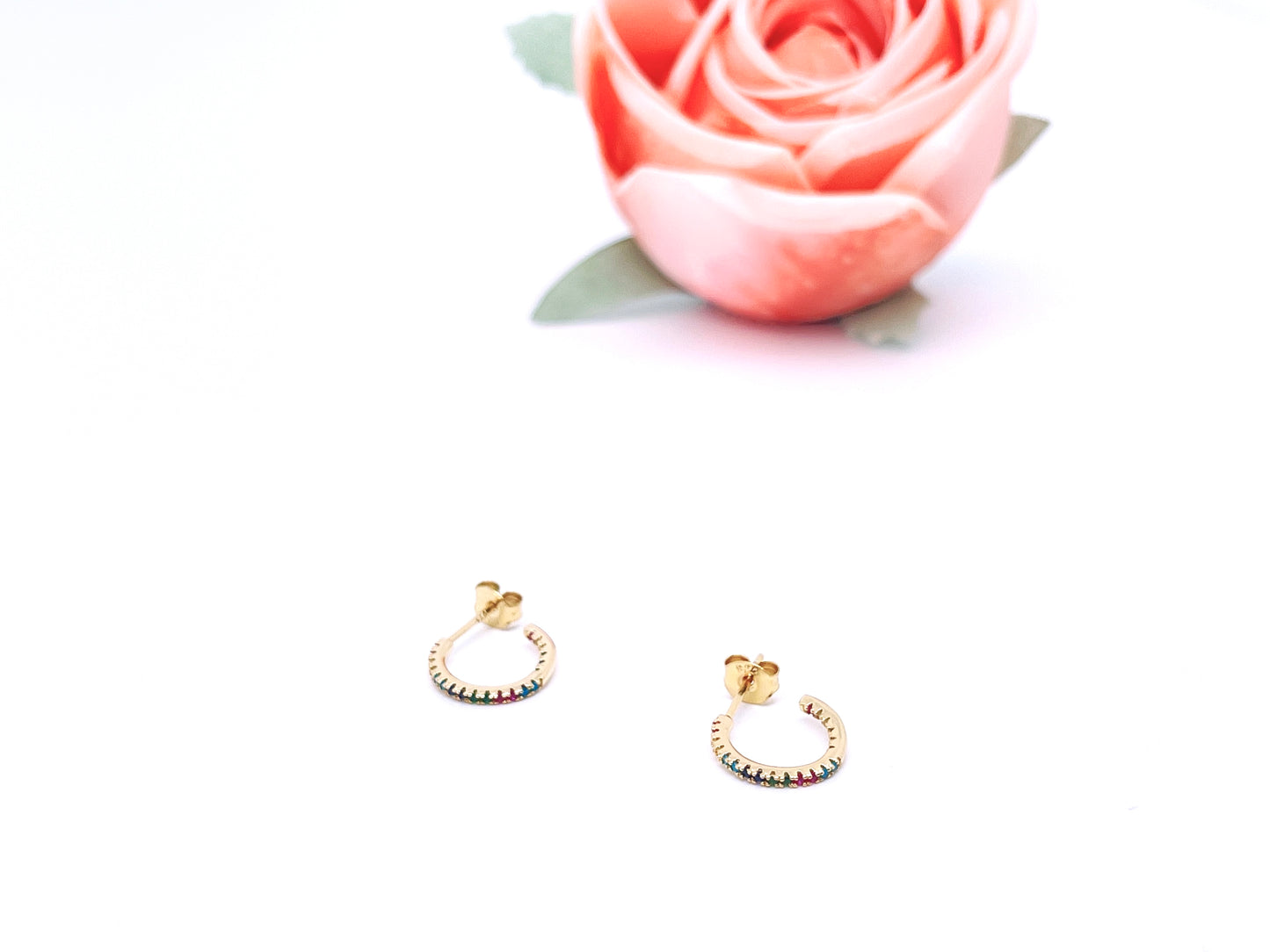 Rainbow Hoop Earrings