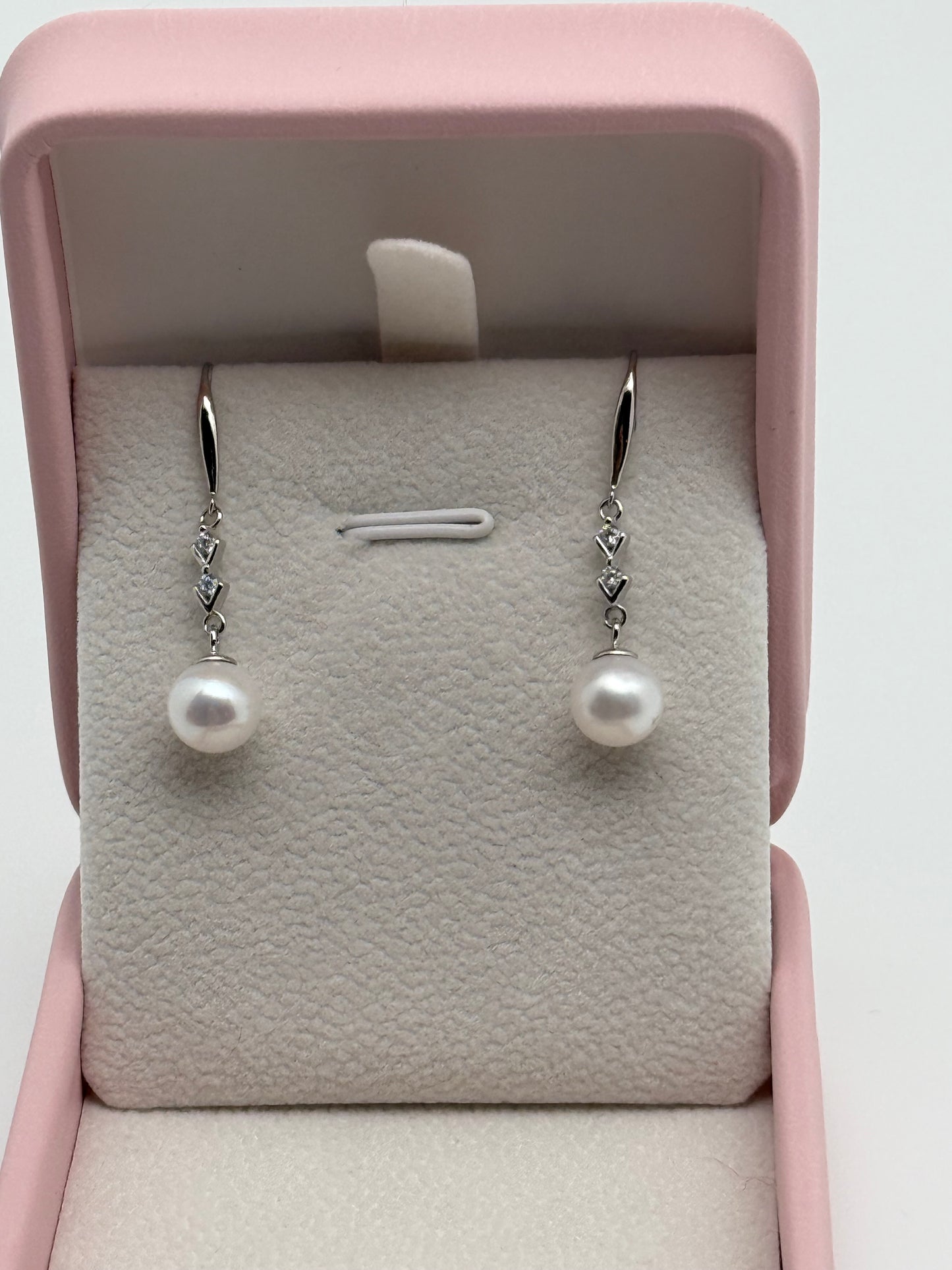 Sterling Silver Cultural Freshwater Pearl Lavender Dangling Drop Earrings