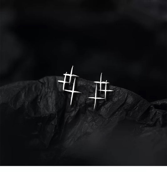 Cross studs in Sterling Silver
